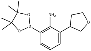 2-Amino-3-(oxolan-3-yl)phenylboronic acid pinacol ester Structure