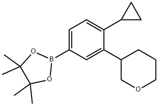 2-(4-cyclopropyl-3-(tetrahydro-2H-pyran-3-yl)phenyl)-4,4,5,5-tetramethyl-1,3,2-dioxaborolane Structure