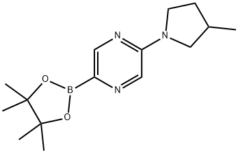 2-(3-methylpyrrolidin-1-yl)-5-(4,4,5,5-tetramethyl-1,3,2-dioxaborolan-2-yl)pyrazine 구조식 이미지