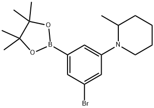 3-Bromo-5-(2-methylpiperidin-1-yl)phenylboronic acid pinacol ester 구조식 이미지