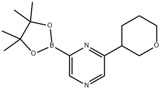 2-(tetrahydro-2H-pyran-3-yl)-6-(4,4,5,5-tetramethyl-1,3,2-dioxaborolan-2-yl)pyrazine 구조식 이미지