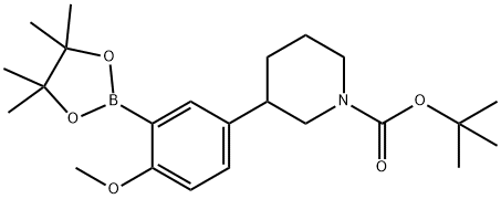 2-Methoxy-5-(N-Boc-piperidin-3-yl)phenylboronic acid pinacol ester Structure