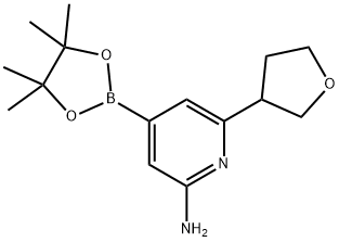 6-(tetrahydrofuran-3-yl)-4-(4,4,5,5-tetramethyl-1,3,2-dioxaborolan-2-yl)pyridin-2-amine 구조식 이미지