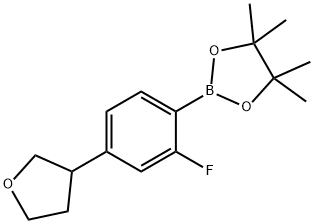 4-(3-tetrahydrofuranyl)-2-fluorophenylboronic acid pinacol ester 구조식 이미지