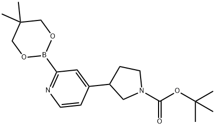 4-(N-Boc-pyrrolidin-3-yl)pyridine-2-boronic acid neopentylglycol ester Structure