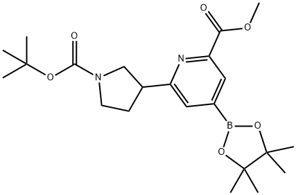 methyl 6-(1-(tert-butoxycarbonyl)pyrrolidin-3-yl)-4-(4,4,5,5-tetramethyl-1,3,2-dioxaborolan-2-yl)picolinate 구조식 이미지