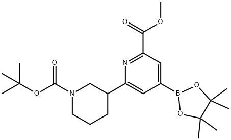 methyl 6-(1-(tert-butoxycarbonyl)piperidin-3-yl)-4-(4,4,5,5-tetramethyl-1,3,2-dioxaborolan-2-yl)picolinate Structure