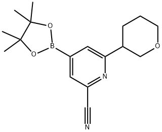 2-Cyano-6-(oxan-3-yl)pyridine-4-boronic acid pinacol ester Structure