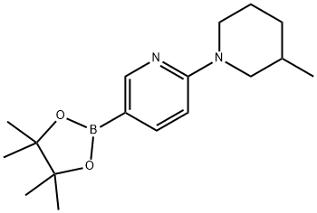2-(3-Methylpiperidin-1-yl)pyridine-5-boronic acid pinacol ester 구조식 이미지
