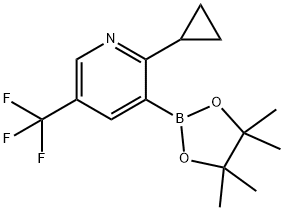 2-Cyclopropyl-5-trifluoromethylpyridine-3-boronic acid pinacol ester Structure