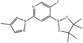 5-Fluoro-2-(4-methyl-1H-pyrazol-1-yl)pyridine-4-boronic acid pinacol ester 구조식 이미지