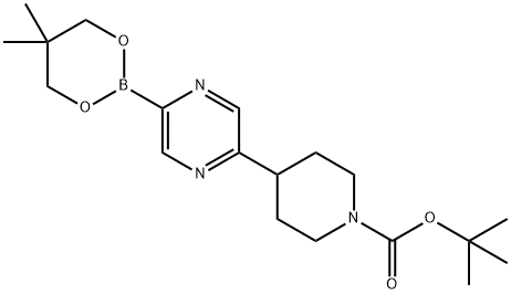 5-(N-Boc-Piperidin-4-yl)pyrazine-2-boronic acid neopentylglycol ester Structure