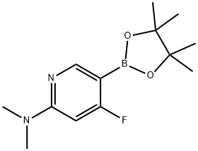 4-Fluoro-2-(dimethylamino)pyridine-5-boronic acid pinacol ester 구조식 이미지