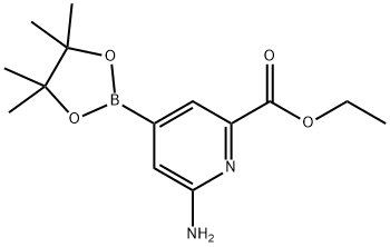 2-AMINO-6-(ETHOXYCARBONYL)PYRIDINE-4-BORONIC ACID PINACOL ESTER 구조식 이미지