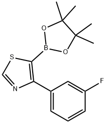 4-(3-Fluorophenyl)thiazole-5-boronic acid pinacol ester 구조식 이미지