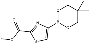 2-(Methoxycarbonyl)thiazole-4-boronic acid neopentylglycol ester 구조식 이미지