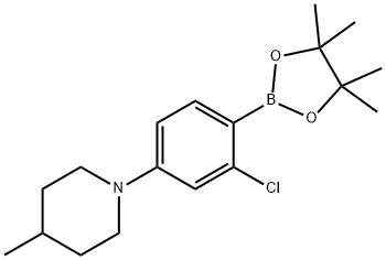 2-Chloro-4-(4-methylpiperidin-1-yl)phenylboronic acid pinacol ester Structure