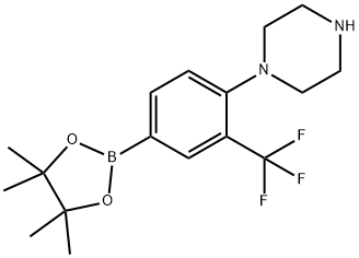 3-Trifluoromethyl-4-(piperazin-1-yl)phenylboronic acid pinacol ester 구조식 이미지