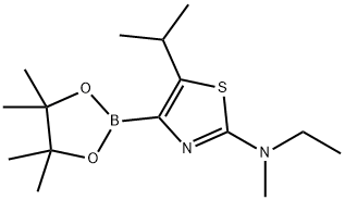 5-(iso-Propyl)-2-(methylethylamino)thiazole-4-boronic acid pinacol ester 구조식 이미지
