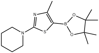 4-Methyl-2-(piperidino)thiazole-5-boronic acid pinacol ester 구조식 이미지