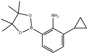 2-cyclopropyl-6-(4,4,5,5-tetramethyl-1,3,2-dioxaborolan-2-yl)aniline Structure