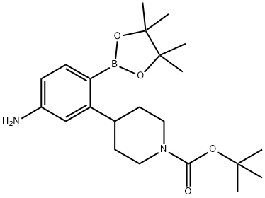 tert-butyl 4-(5-amino-2-(4,4,5,5-tetramethyl-1,3,2-dioxaborolan-2-yl)phenyl)piperidine-1-carboxylate 구조식 이미지