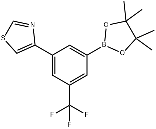 3-(Thiazol-4-yl)-5-trifluoromethylphenylboronic acid pinacol ester Structure