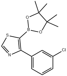 4-(3-Chlorophenyl)thiazole-5-boronic acid pinacol ester 구조식 이미지