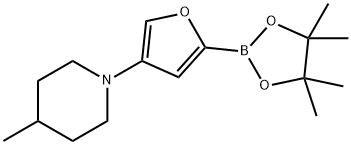 4-(4-Methylpiperidin-1-yl)furan-2-boronic acid pinacol ester 구조식 이미지