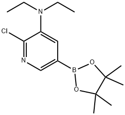 6-Chloro-5-diethylaminopyridine-3-boronic acid pinacol ester 구조식 이미지