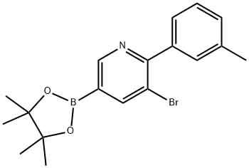 5-Bromo-6-(3-tolyl)pyridine-3-boronic acid pinacol ester 구조식 이미지