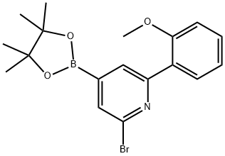 2-Bromo-6-(2-methoxyphenyl)pyridine-4-boronic acid pinacol ester 구조식 이미지