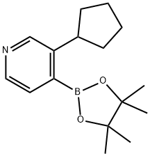 3-(Cyclopentyl)pyridine-4-boronic acid pinacol ester 구조식 이미지