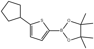 2-(5-cyclopentylthiophen-2-yl)-4,4,5,5-tetramethyl-1,3,2-dioxaborolane 구조식 이미지