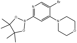 5-Bromo-4-(morpholino)pyridine-2-boronic acid pinacol ester 구조식 이미지