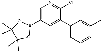 6-Chloro-5-(3-tolyl)pyridine-3-boronic acid pinacol ester 구조식 이미지