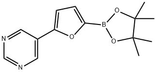 5-(5-(4,4,5,5-tetramethyl-1,3,2-dioxaborolan-2-yl)furan-2-yl)pyrimidine Structure