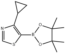4-cyclopropyl-5-(4,4,5,5-tetramethyl-1,3,2-dioxaborolan-2-yl)thiazole 구조식 이미지