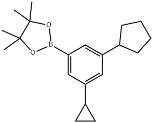 3-(Cyclopropyl)-5-(cyclopentyl)phenylboronic acid pinacol ester Structure