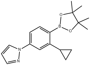 2-Cyclopropyl-4-(1H-pyrazol-1-yl)phenylboronic acid pinacol ester 구조식 이미지