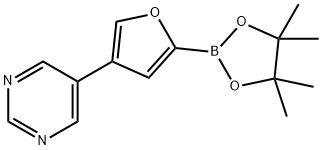 4-(Pyrimidin-5-yl)furan-2-boronic acid pinacol ester Structure