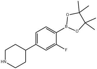 4-(3-fluoro-4-(4,4,5,5-tetramethyl-1,3,2-dioxaborolan-2-yl)phenyl)piperidine Structure