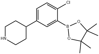 4-(4-chloro-3-(4,4,5,5-tetramethyl-1,3,2-dioxaborolan-2-yl)phenyl)piperidine 구조식 이미지