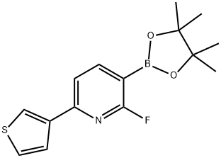 2-Fluoro-6-(3-thienyl)pyridine-3-boronic acid pinacol ester Structure