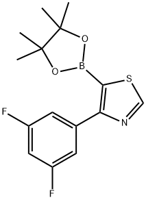 4-(3,5-Difluorophenyl)thiazole-5-boronic acid pinacol ester 구조식 이미지