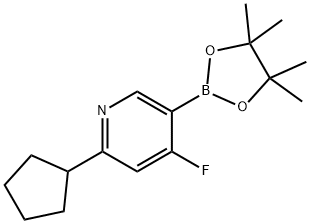 2-cyclopentyl-4-fluoro-5-(4,4,5,5-tetramethyl-1,3,2-dioxaborolan-2-yl)pyridine 구조식 이미지