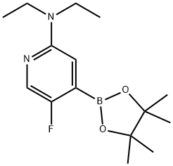 5-Fluoro-2-(diethylamino)pyridine-4-boronic acid pinacol ester 구조식 이미지
