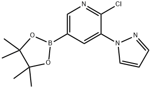 6-Chloro-5-(1H-pyrazol-1-yl)pyridine-3-boronic acid pinacol ester 구조식 이미지