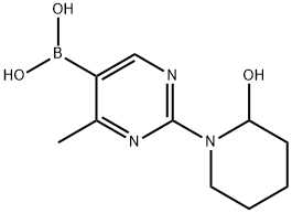 4-Methyl-2-(2-hydroxypiperidino)pyrimidine-5-boronic acid 구조식 이미지