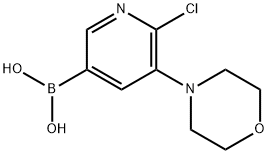 6-Chloro-5-(morpholino)pyridine-3-boronic acid 구조식 이미지